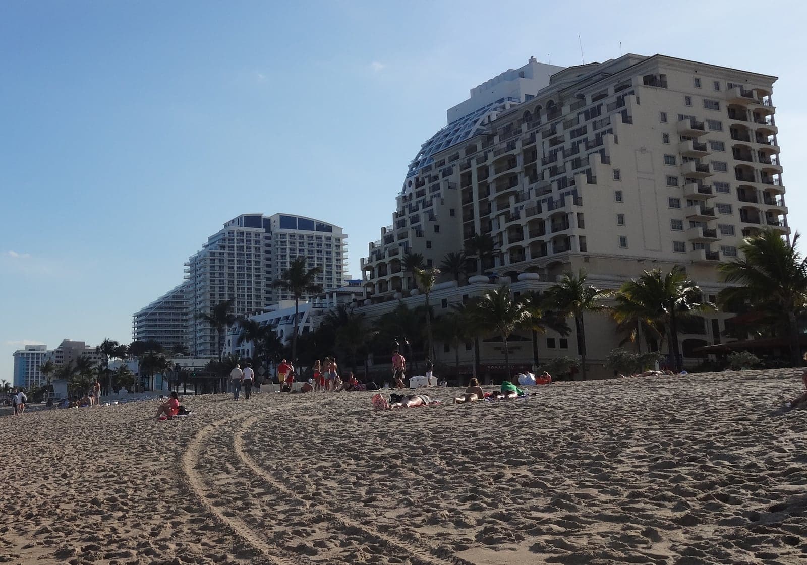 Fort Lauderdale beach with the oceanfront hotel and condominium line behind
