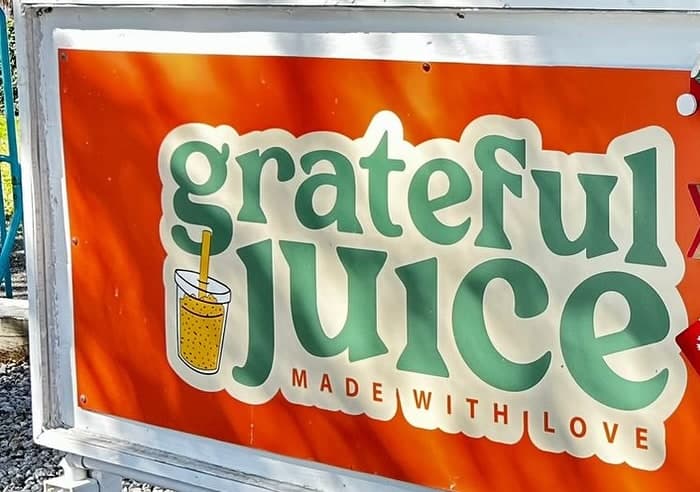 The Grateful Juice storefront sign, Fort Lauderdale